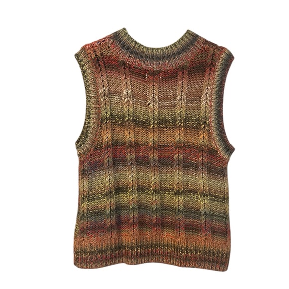 Evereve Jobie Multicolor Ombré Sweater Knit Wool Blend Mock Neck Tank Size L - Picture 4 of 9